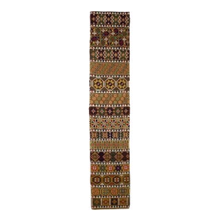 Antique Scandinavian Textile Kilim Rug 2’2” X 9’11” For Sale