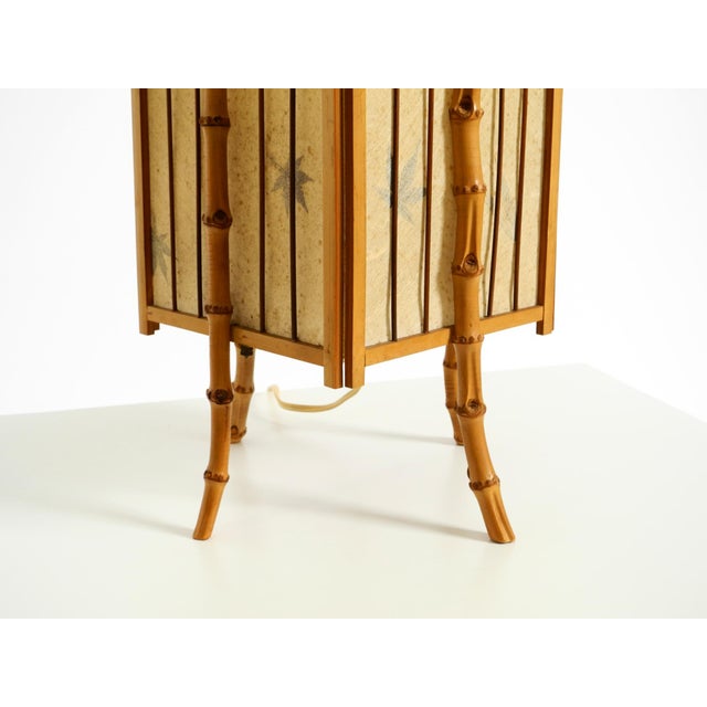 Mid-Century Modern French Table Lamp in Bamboo and Parchment Paper, 1950s For Sale - Image 15 of 18
