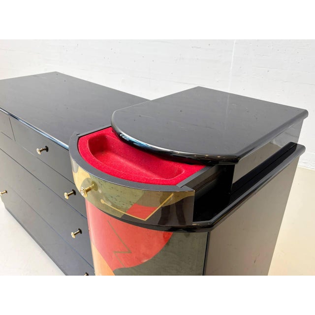 Wood Vintage Chest of Drawers with Mirror by Carlo Malnati, 1980s For Sale - Image 7 of 15