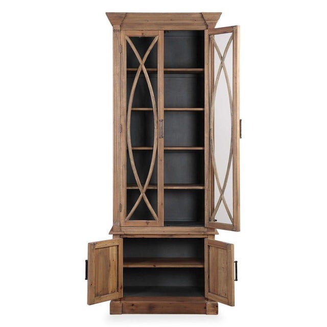 French Country Tall Regal Display Cabinet For Sale - Image 3 of 7
