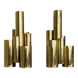 Mid-Century Gio Ponti Brass Candlesticks - a Pair For Sale