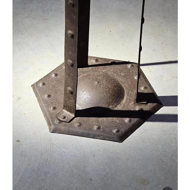 Arts & Crafts Wrought Iron Side Table by Hugo Berger for Goberg, 1930 For Sale - Image 3 of 6