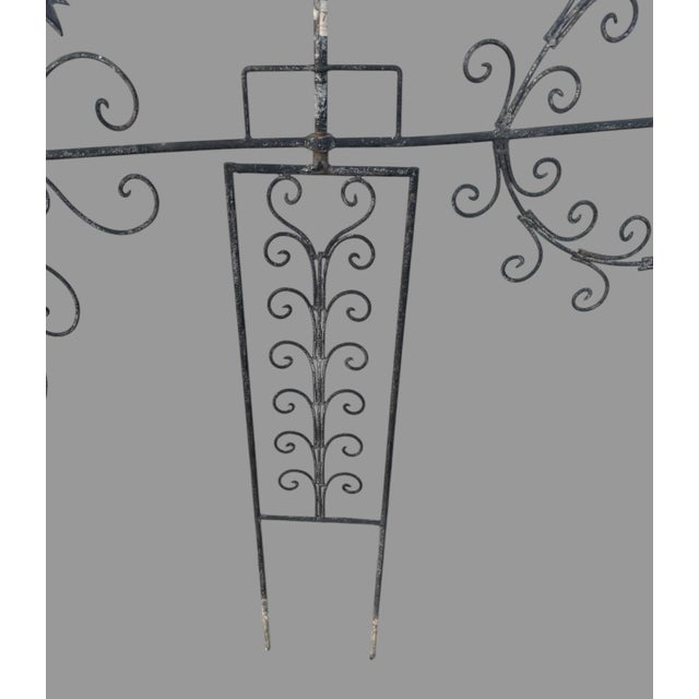 Mid 20th Century Primitive Country Folk Art Twisted Metal Directional Weathervane with Figural Chicken For Sale - Image 10 of 12