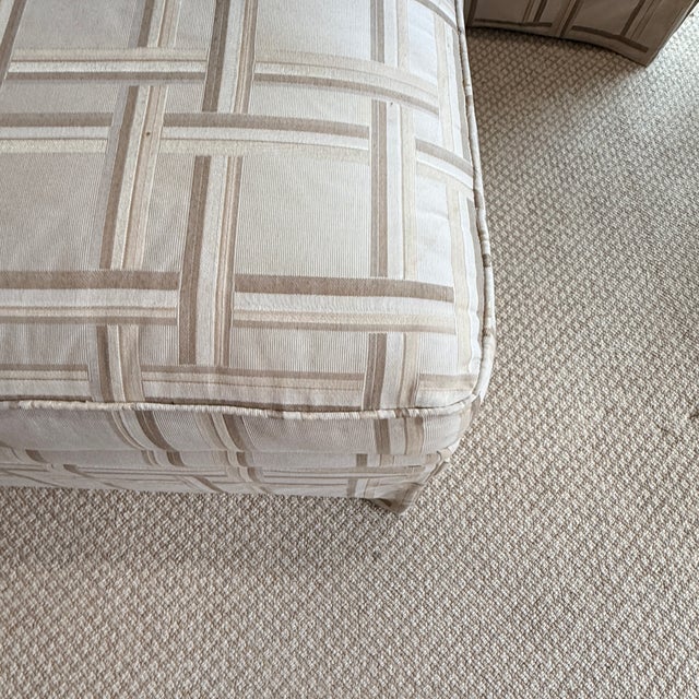 Pair of Down Filled Club Chairs and Ottoman These will be a favorite set for all members of the family. Beyond comfortable...