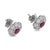 1930s Art Deco Inspired Ruby Diamond Cluster Stud Platinum Earrings, A Pair For Sale - Image 4 of 6