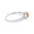 Contemporary 10K White Gold 5X3MM Oval Orange Citrine and Diamond Accent Halo Ring (I-J Color, I1-I2 Clarity) - Ring Size 6 For Sale - Image 3 of 7