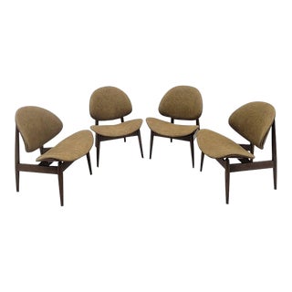 Mid Century Modern Clam Shell Chairs by Seymour James Wiener for Kodawood - Set of 4 For Sale