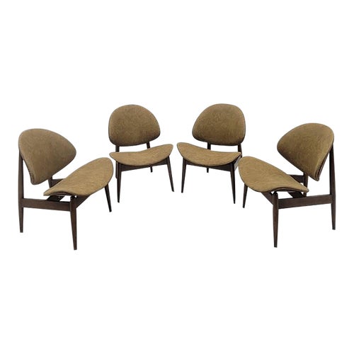 Mid Century Modern Clam Shell Chairs by Seymour James Wiener for