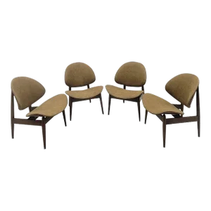 Mid Century Modern Clam Shell Chairs by Seymour James Wiener for Kodawood - Set of 4