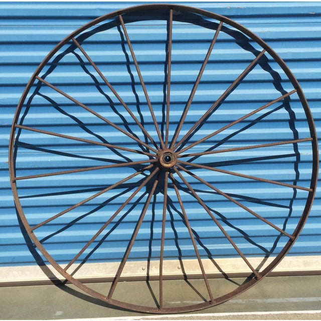 Antique Cast Iron Wagon Wheel 48" Chairish