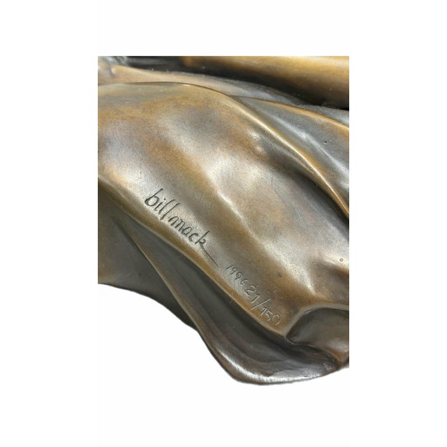 1990s 1996 Bill Mack "Tranquility" Limited Edition Bronze Reclining Nude Sculpture For Sale - Image 5 of 8