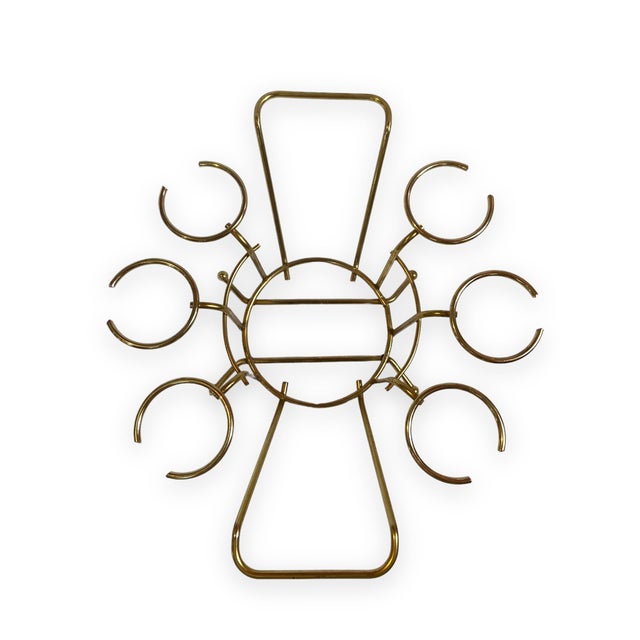 Morphew Abode 1960s Culvar 22k Gold Hollywood Regency Wine Glasses & Decanter Set With Carrier- 8 Pieces For Sale - Image 10 of 11