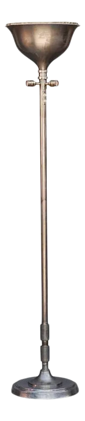 Tall French Art Deco Chrome Floor Lamp
