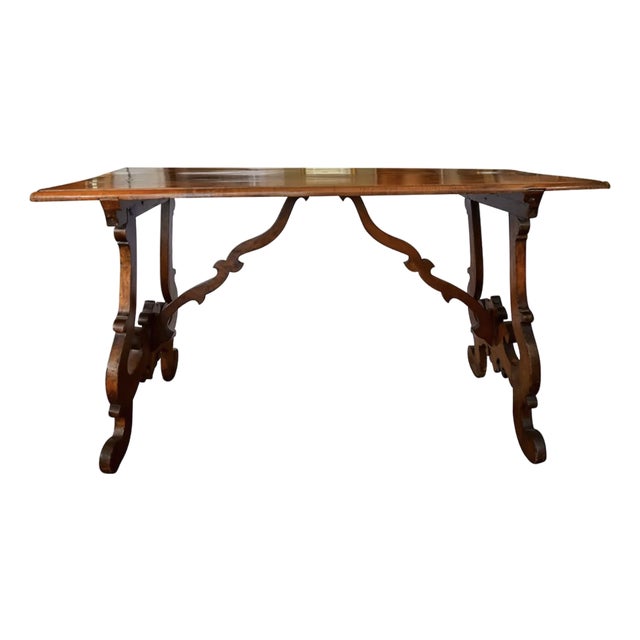 19c Walnut Console Table For Sale