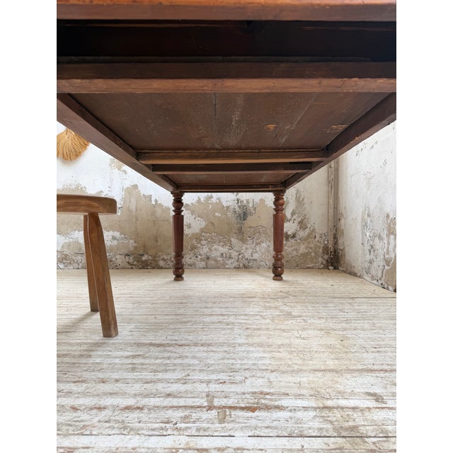 Antique Farmhouse Table in Walnut, 1900s For Sale - Image 15 of 18