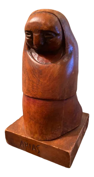 Vintage Mexican Figural Wood Carving by Arias