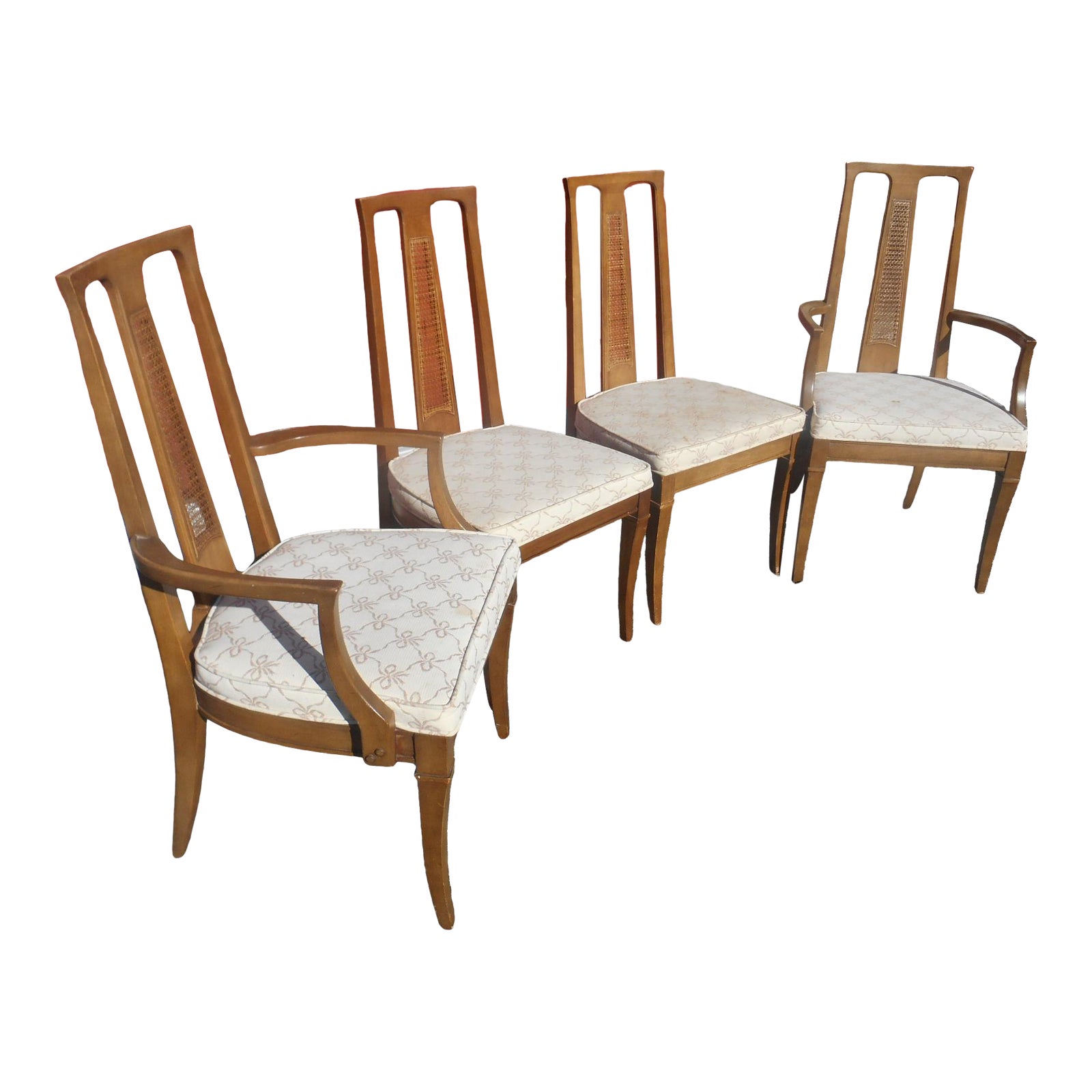 Vintage 1960s MidCentury Modern Drexel Meridian Dining Chairs Set of