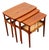 Mid Century Danish Modern Nesting Tables Solid Teak Set 3 Denmark Cane Vintage For Sale