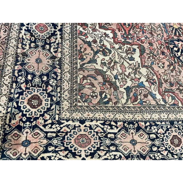 Pink Antique Persian Sarouk Feraghan Rug, 4'3" × 6'4" For Sale - Image 8 of 9