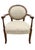 Art Deco Walnut Spoonback Open Frame Armchair with Cream Damask Upholstery For Sale - Image 6 of 11