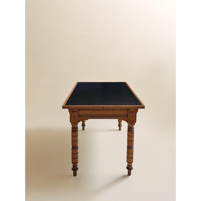 Traditional The Vintage Carved-Leg Leather Top Desk For Sale - Image 3 of 16