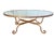 Late 20th Century Hollywood Regency Gilt Wrought Iron Glass Top Oval Cocktail Table For Sale - Image 11 of 16