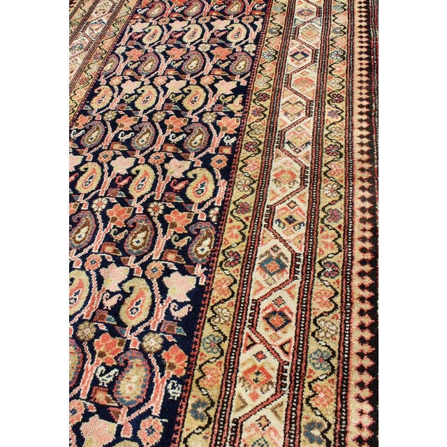 Paisley Design Antique Persian Malayer Runner in Dark and Light Tones For Sale In Atlanta - Image 6 of 10