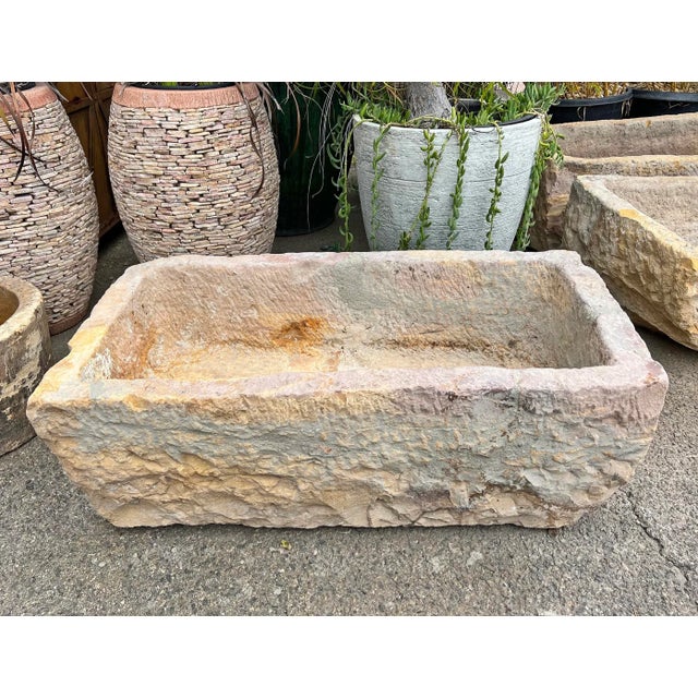 Rustic Vintage Jaisalmer Sandstone Trough For Sale - Image 3 of 6