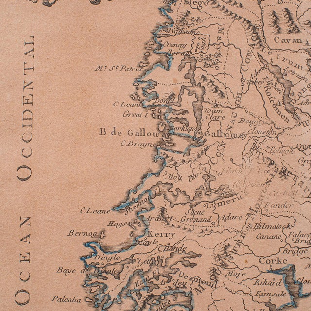 Antique Map of Ireland, French, Framed Cartography, Eire, Georgian, Circa 1780 For Sale - Image 10 of 12