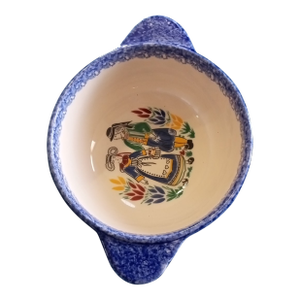 Gorgeous Marked Henroit Quimper France Dual Handle Bowl