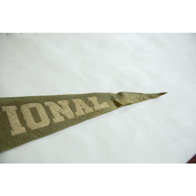 :: Vintage Vocational School felt flag pennant circa 1930s. Featuring school colors of green and white.