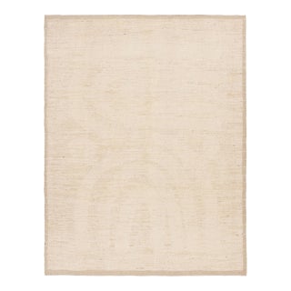 Rug & Kilim’s Modern Textural Rug in Beige and Cream with Ribbed Patterns - 12x15 For Sale