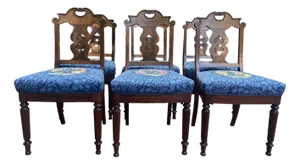 English Rosewood Chairs, Set of 6