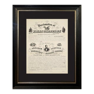 1864 Engraving of President Lincoln's "Proclamation of Emancipation" by Charles Shober, Second Issue For Sale