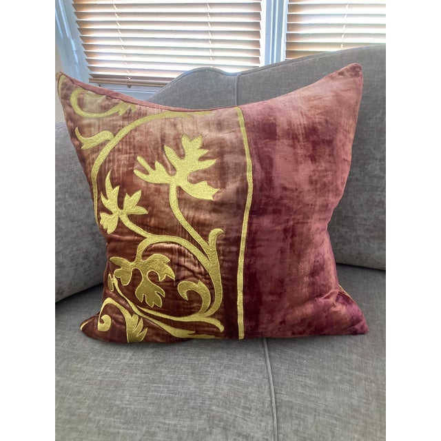 Red Zuber Gold Embroidery on Aged Red Velvet -6 For Sale - Image 8 of 10