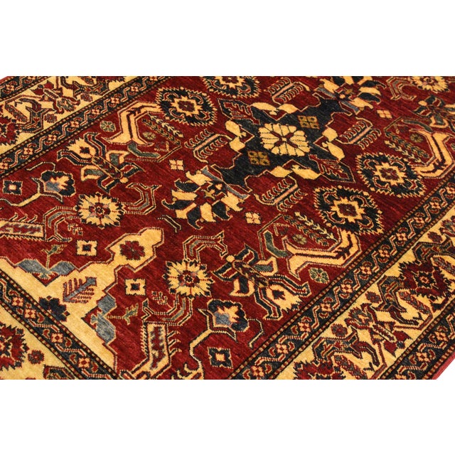 Southwestern Super Kazak Red/Gold Wool Rug - 3'11'' X 6'2'' For Sale - Image 4 of 10