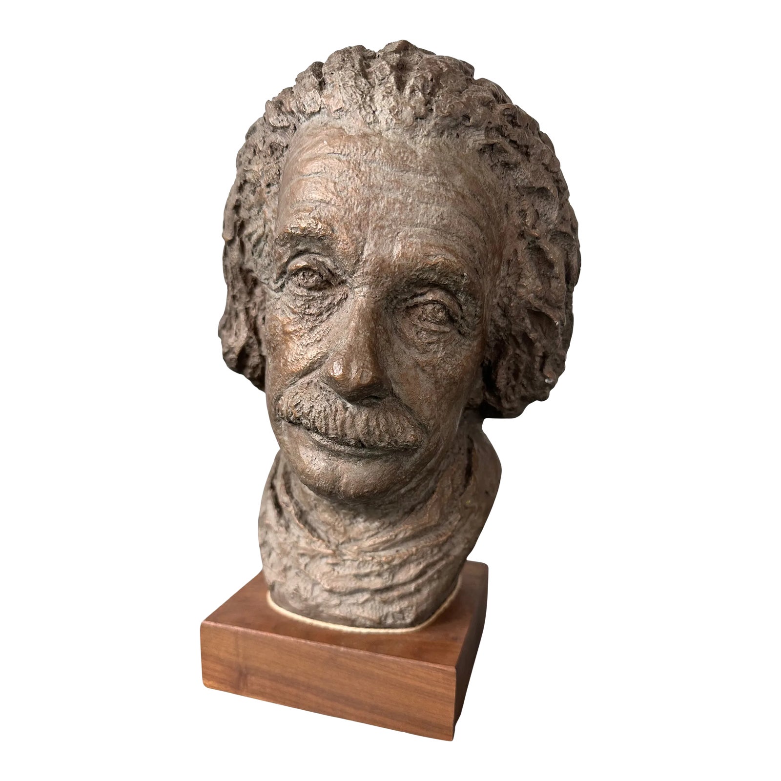 レリーフ　アインシュタイン　Einstein 作家物　サインあり　アイアン Vintage Bust of Dr. Albert Einstein by Austin Productions