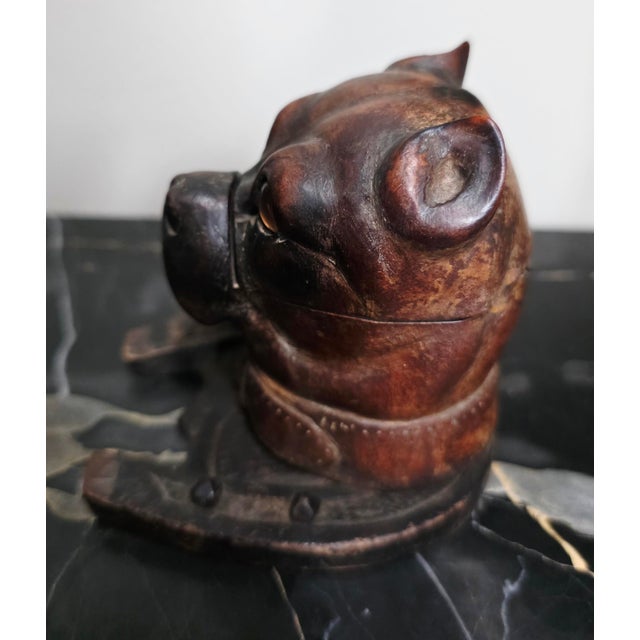 Victorian 19th Century Victorian Lignum Vitae Bulldog Inkwell, c.1860 For Sale - Image 3 of 7