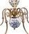 Delft Mid 20th Century Delft Blue & White Porcelain Floral Hanging Chandelier Light Fixture 6 Arm For Sale - Image 4 of 10