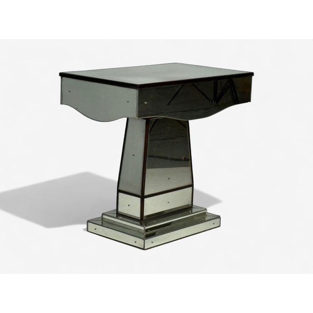 Mid-Century Modern Style, Painted Wood, Distressed Glass, Mirrored Nightstands For Sale - Image 14 of 14