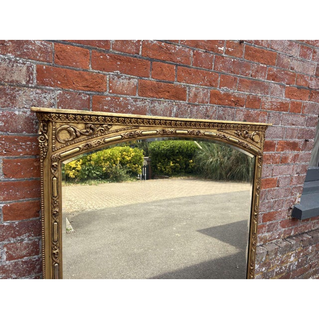 W: 125cm (49.2")h: 128cm (50.4")d: 5cm (2") a delightful large antique english 19th century carved wood and gesso gilt...