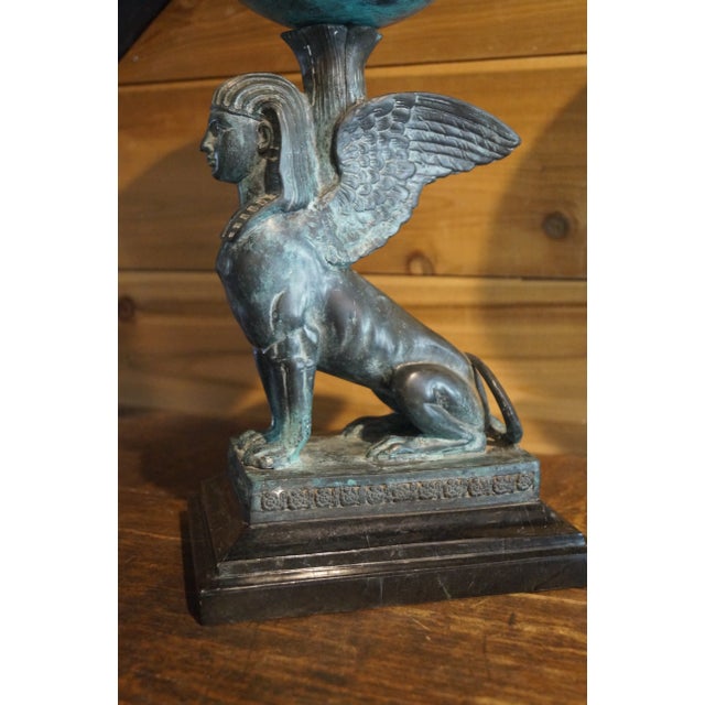 1980s Maitland-Smith Egyptian Revival Sphinx Pair For Sale - Image 12 of 13