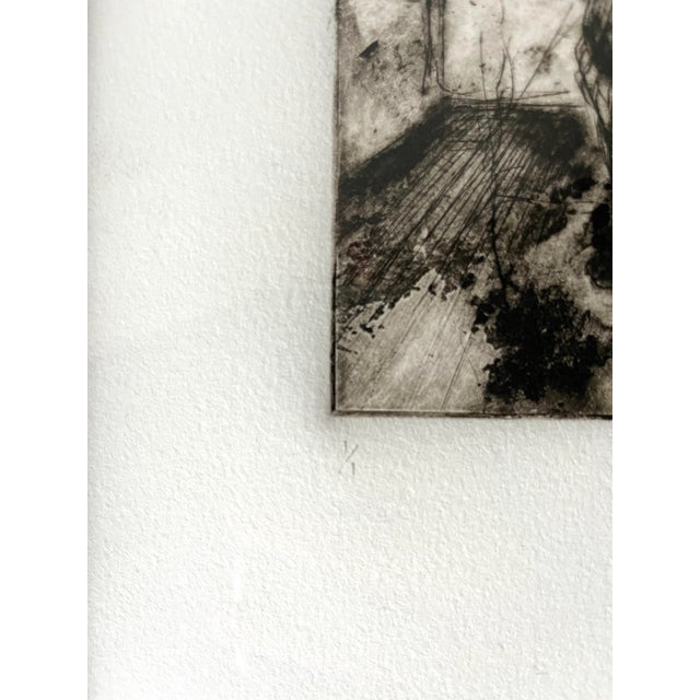 Figurative 1990s Figurative Etching on Paper by Aaron Brooks, Framed Original Monoprint For Sale - Image 3 of 9