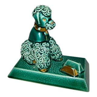 Mid 20th Century French Poodle Frame Card Holder Figurine For Sale