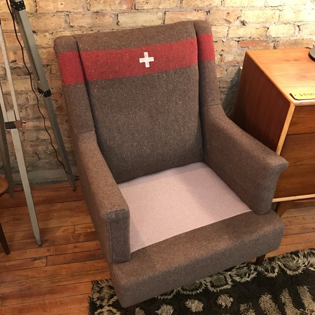 Swiss Army Blanket Upholstered Chairs A Pair Chairish