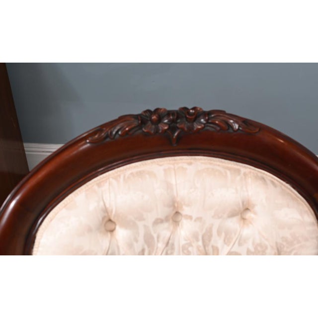 You are viewing an elegant pair of Victorian revival parlour chairs Circa 1920 Very comfortable with cushioned backs,...