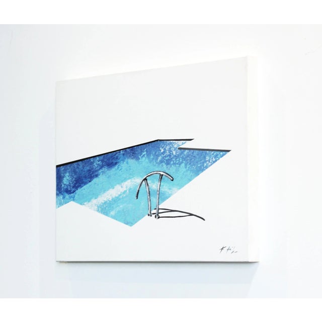 Cool and Deep - Minimalist Realism Pool Painting on Canvas - Original Artwork by Kathleen Keifer For Sale - Image 4 of 9