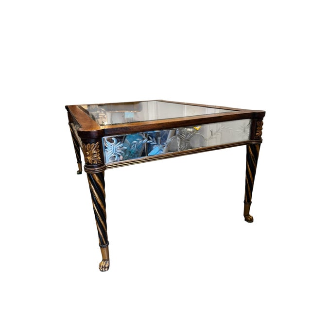 Art Nouveau Mirrored Coffee Table With Feet For Sale - Image 3 of 7