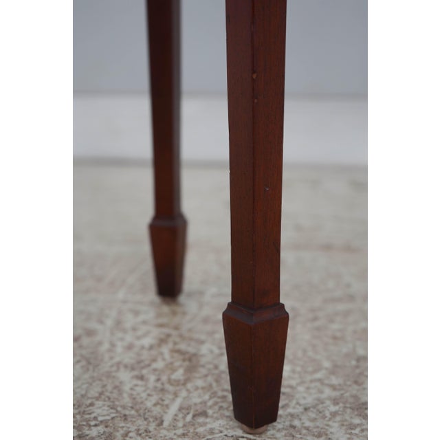 Brown Hekman Mahogany Inlaid Demilune Table For Sale - Image 8 of 12
