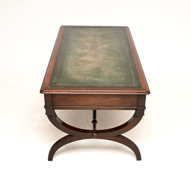 1930s Regency Leather Top Coffee Table, 1930 For Sale - Image 5 of 12
